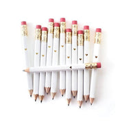 Inklings Paperie - Mini Pencils - Gold Heart/White