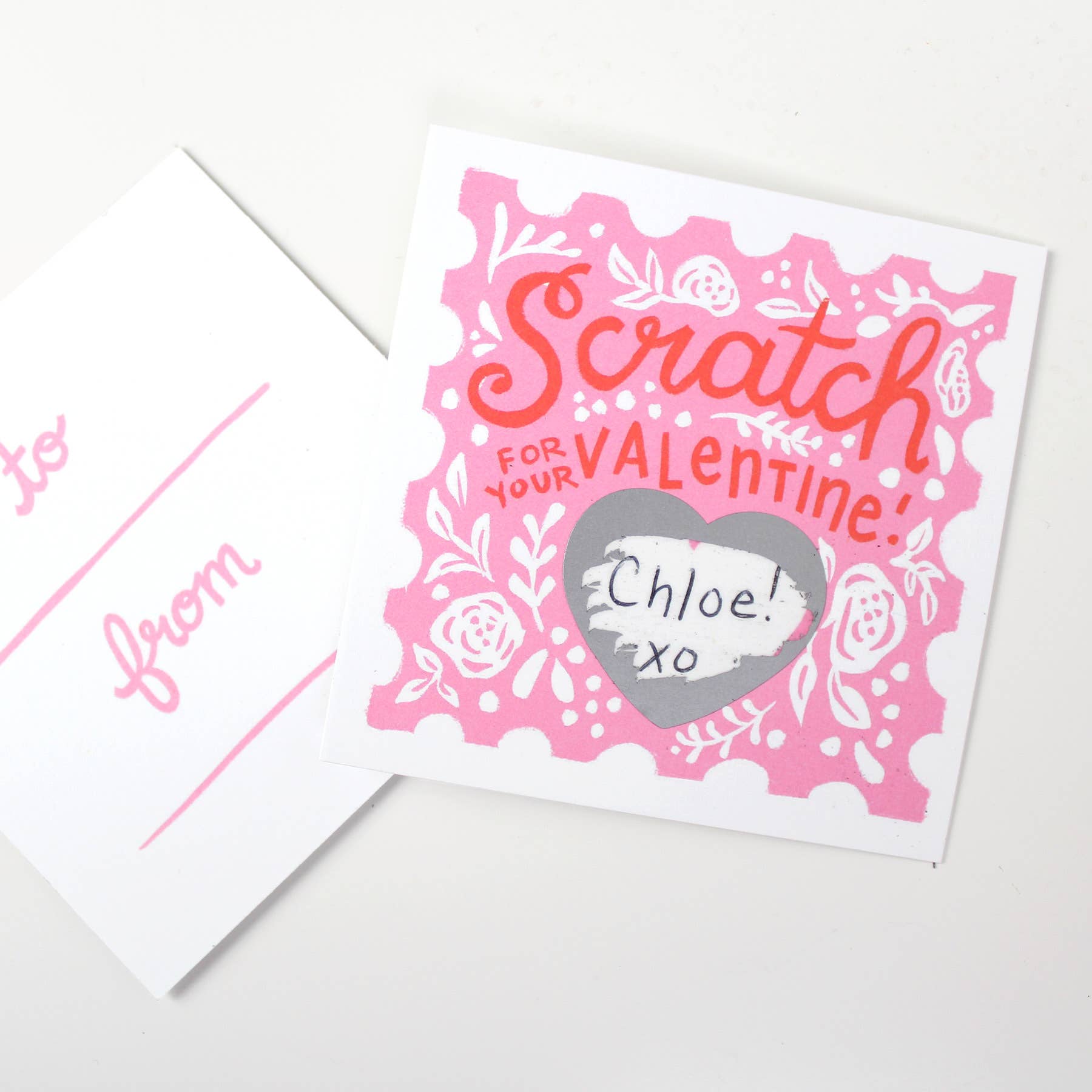 Inklings Paperie - Scratch-off Valentine Cards - Floral