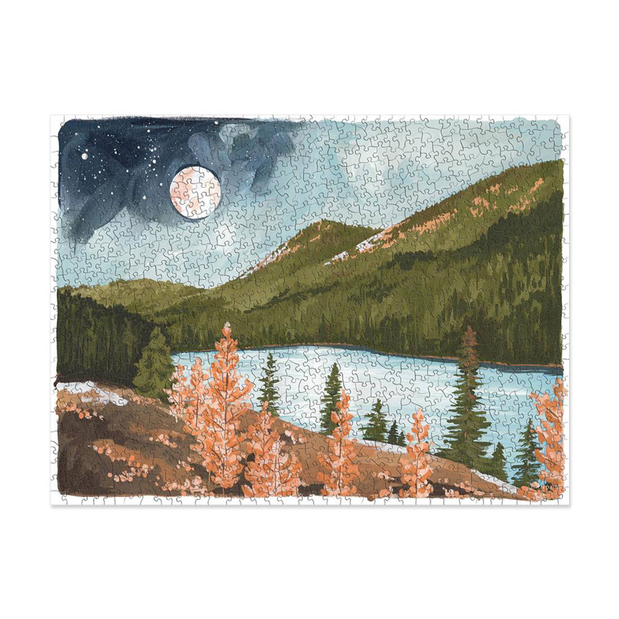 1canoe2 | One Canoe Two Paper Co. - Alpine Moon - 1,000 Piece Jigsaw Puzzle