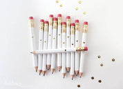 Inklings Paperie - Mini Pencils - Gold Heart/White