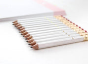 Inklings Paperie - Mini Pencils - Gold Heart/White