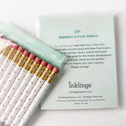 Inklings Paperie - Mini Pencils - Gold Heart/White